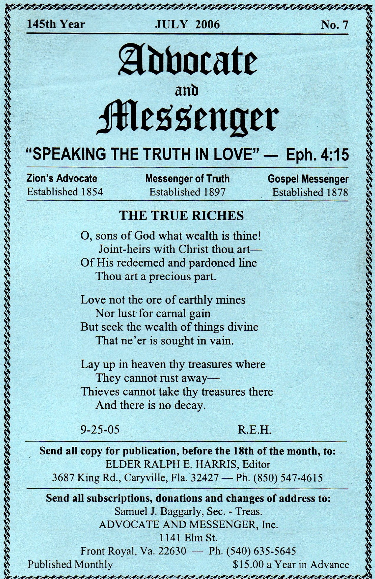 thumbnail of cover of Advocate and Messenger